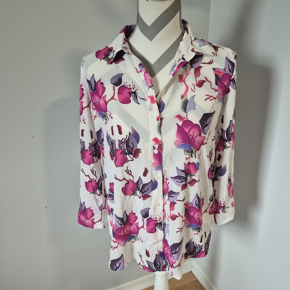 Floral Pink and Purple Women's Top